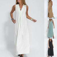 Ensemble 2 pièces femme – robe fluide col V et long cardigan élégant