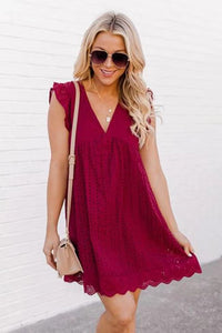 Robe Femme Jacquard Découpée d’Été à Poches