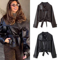 Veste Croisée Cuir Marron – Le Classique Revisité