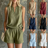Ensemble Estival – Haut Sans Manches et Short Fluide