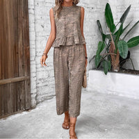 Ensemble Imprimé  avec Pantalon Droit Élégant