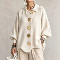 Cardigan Oversize à Boutons Dorés