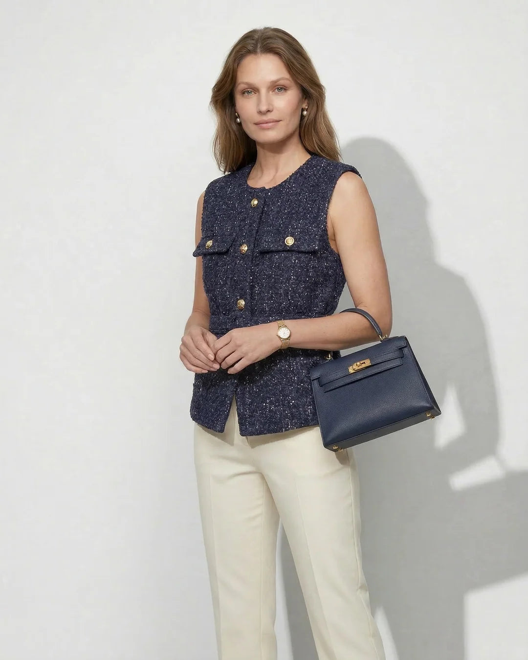 Gilet Texturé Femme avec Ceinture