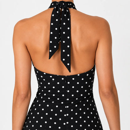 Robe Femme à Pois Col Halter